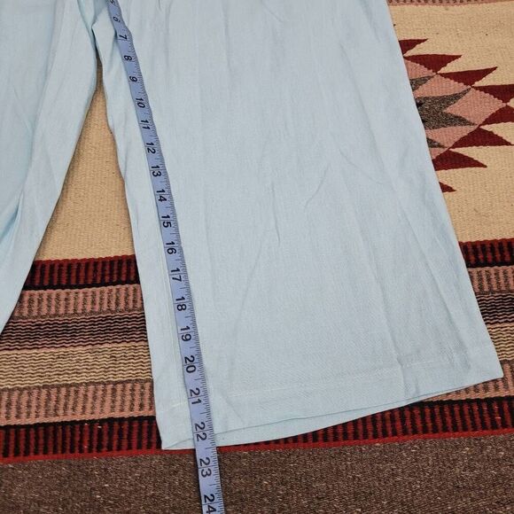 Madewell Pull-On Straight Crop Pant Sz 2 Blue Heron Linen Beachy Coastal NO954 - Picture 11 of 11